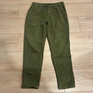 Outerknown Women’s Army Green Organic Cotton High Waisted Pant Size S